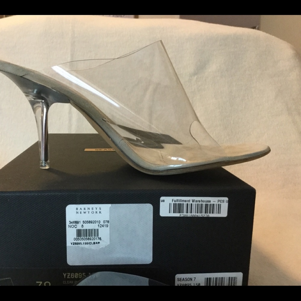 Yeezy Clear PVC Mules Stiletto Season 7 Size 8 New - Picture 5 of 8